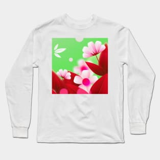 Pink Flower Art Long Sleeve T-Shirt